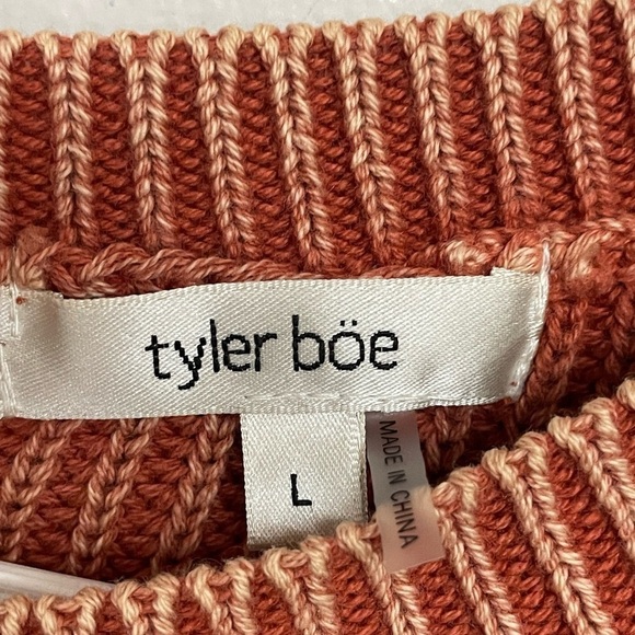 Tyler Boe Rust Mineral Wash Shaker Tunic Sweater with Button Accents, Large - Picture 3 of 8